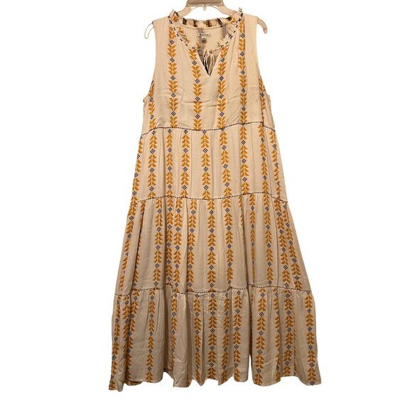 Versona Dresses & Skirts - Versona Large Tank Dress Aztec Tassels Maxi Lined Tiered Career festival Comfort